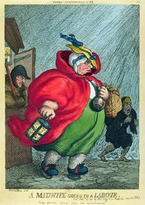 Una levatrice che va a un parto, 1811 da Thomas Rowlandson